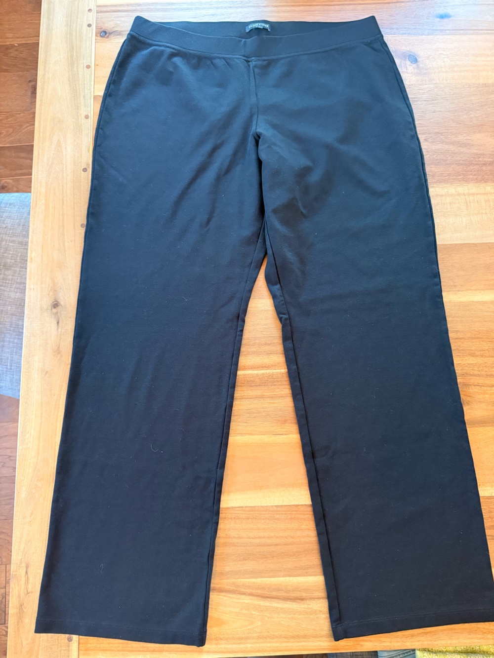 Eileen Fisher Black Straight-Leg Knit Joggers